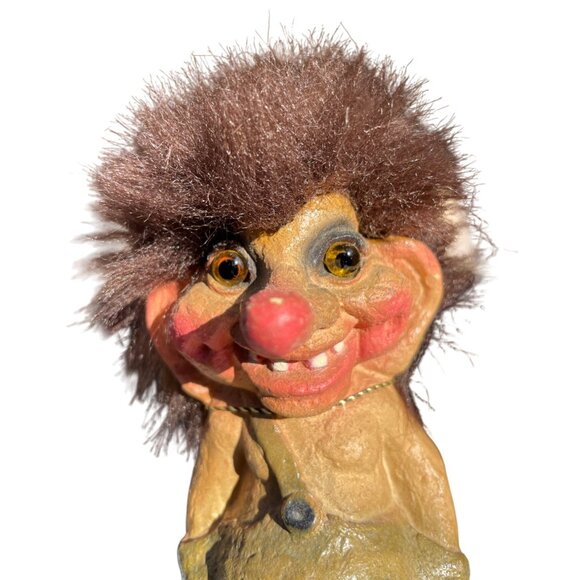 Vintage Nyform Troll Figurine Made In Norway With Faux Fur Hair Original Tag - Picture 10 of 16